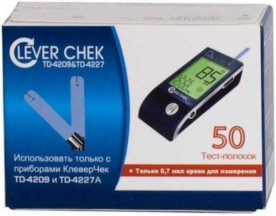 Купить тест-полоски clever chek (клевер чек) тд-4209/тд-4227а/тд-4227в, 50 шт в Арзамасе
