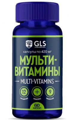 Купить gls (глс) мультивитамины 12+9, капсулы массой 420мг, 60 шт бад в Арзамасе