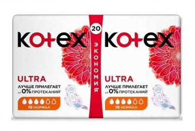 Купить kotex ultra dry (котекс) прокладки нормал дуо 20шт в Арзамасе