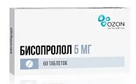 Купить бисопролол, таблетки, покрытые пленочной оболочкой 5мг, 60 шт в Арзамасе