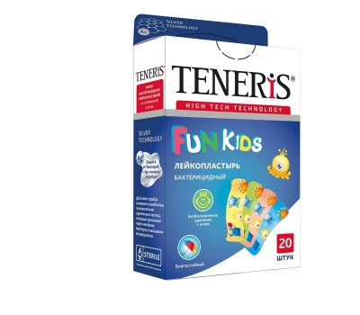 Купить пластырь teneris fun kids бактерицидный на полимерной основе с рисунком, 20 шт в Арзамасе