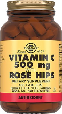 Купить solgar (солгар) витамин с 500мг с шиповником, таблетки 100 шт бад в Арзамасе