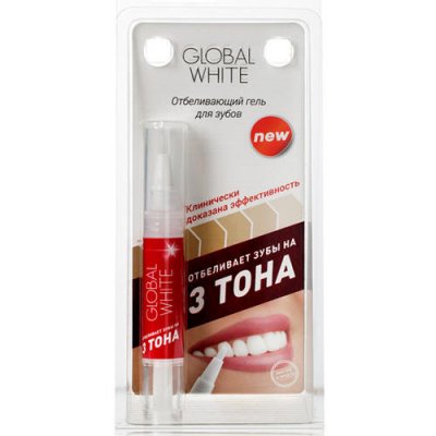 Купить глобал вайт (global white) гель отбеливающая для зубов, 5мл в Арзамасе