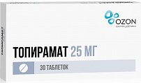 Купить топирамат, таблетки, покрытые пленочной оболочкой 25мг, 30 шт в Арзамасе