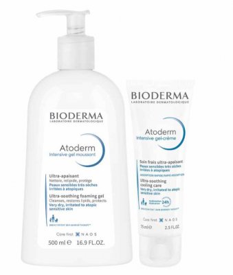 Купить bioderma atoderm (биодерма) набор: очищение и уход атодерм гель интенсив, 500 мл+ атодерм гель-крем, 75 мл. в Арзамасе