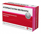 Купить аторвастатин велфарм, таблетки покрытые пленочной оболочкой 10 мг, 120 шт  в Арзамасе