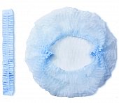 Купить шапочка-берет шарлотта нестерильная спанбонд плотность 8/м2, размер 52-62, длина 48см, голубая 125 шт в Арзамасе