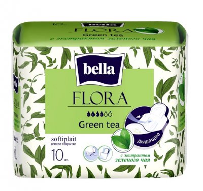 Купить bella (белла) прокладки flora с экстрактом зеленого чая 10 шт в Арзамасе