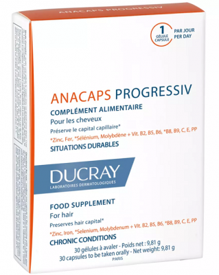 Купить дюкрэ анакапс (ducray аnacaps) прогрессив для волос и кожи головы капсулы 30 шт бад в Арзамасе