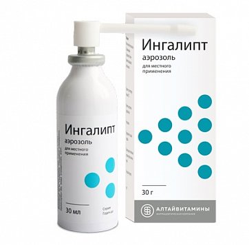 Ингалипт, аэрозоль для местного применения, 30мл Ингалипт, аэрозоль для местного применения, 30мл