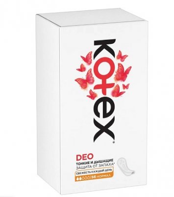 Купить kotex deo (котекс) прокладки ежедневные нормал 56шт в Арзамасе
