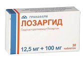 Купить лозаргид, таблетки, покрытые пленочной оболочкой 12,5мг+100мг, 30 шт в Арзамасе