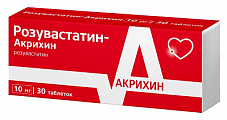 Купить розувастатин-акрихин, таблетки, покрытые пленочной оболочкой 10мг, 30 шт в Арзамасе