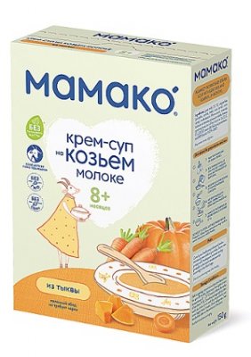Купить мамако крем-суп из тыквы на козьем молоке с 8 месяцев, 150г в Арзамасе