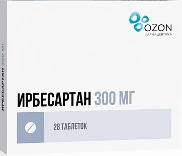 Ирбесартан, таблетки 300мг, 28 шт Ирбесартан, таблетки 300мг, 28 шт
