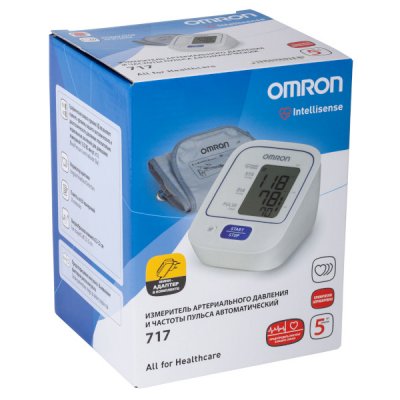 Купить тонометр автоматический omron (омрон) 717, с адаптером, манжета 22-32см (hem-8712-см) в Арзамасе