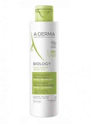 Купить a-derma biology (а-дерма) лосьон для хрупкой кожи лица и глаз мягкий очищающий, 200мл в Арзамасе
