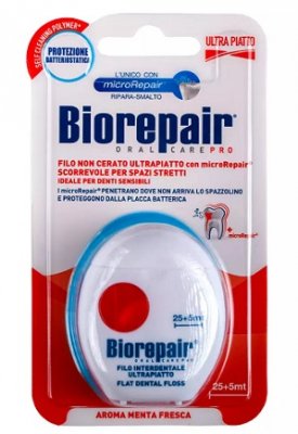 Купить биорепейр (biorepair) зубная нить ультратонкая для чувствительных десен без воска, 30м в Арзамасе