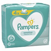 Купить pampers sensitive (памперс) салфетки влажные, 52шт (в комплекте 4 упаковки) в Арзамасе
