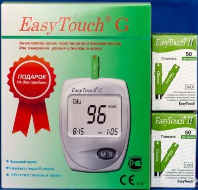 Купить тест-полоски easytouch (изи тач) глюкоза 100шт+глюкометр easytouch g (изи тач) в Арзамасе