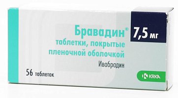 Бравадин, таблетки, покрытые пленочной оболочкой 7,5мг, 56 шт