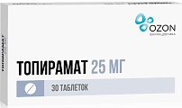 Купить топирамат, таблетки, покрытые пленочной оболочкой 25мг, 30 шт в Арзамасе