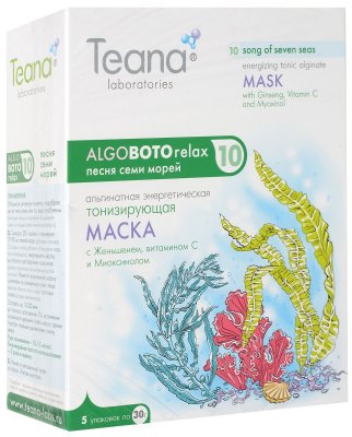 Купить тиана (teana) маска альгинатная песня семи морей тонизирующая с женьшенем витамином с и миоксинолом 30г, 5 шт в Арзамасе