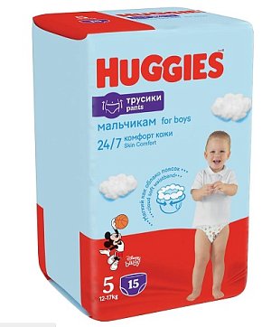 Huggies (Хаггис) подгузники-трусы для мальчиков 5 12-17кг 15шт