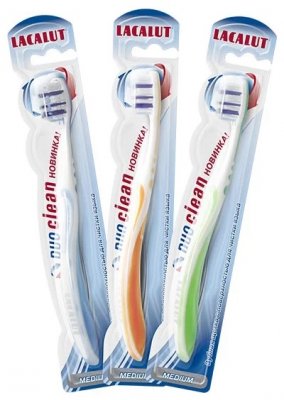 Купить lacalut (лакалют) зубная щетка duo clean средняя, 1 шт в Арзамасе