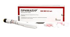 Купить примапур, раствор для подкожного введения 22мкг/0,5мл, шприц-ручка, 1 шт+в комплекте с иглами одноразовыми-5 шт в Арзамасе