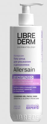 Купить librederm allersain (либридерм аллерсан) гель-уход для умывания чувствительной кожи лица очищающий фл. 400мл в Арзамасе