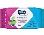 Купить aura (аура) салфетки влажные антибактериальные тропик коктейль 60шт в Арзамасе
