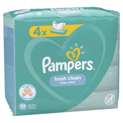 Купить pampers baby fresh clean (памперс) салфетки влажные, 52шт (в комплекте 4 упаковки) в Арзамасе