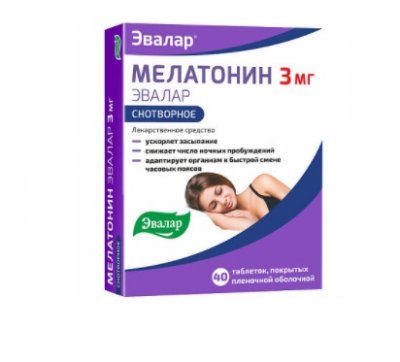 Купить мелатонин эвалар, таблетки, покрытые пленочной оболочкой 3мг, 40 шт в Арзамасе