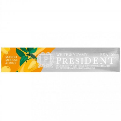 Купить президент (president) зубная паста white&yummy манго-мусс с мятой 75мл в Арзамасе
