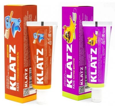 Купить klatz (клатц) набор: зубная паста klatz kids тутти-фрутти 40 мл + утренняя карамель 40 мл в Арзамасе