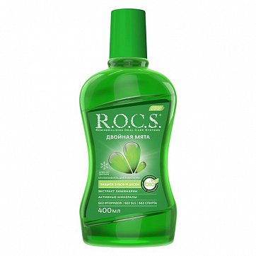 Рокс (R.O.C.S) ополаскиватель Двойная мята, 400мл Рокс (R.O.C.S) ополаскиватель Двойная мята, 400мл