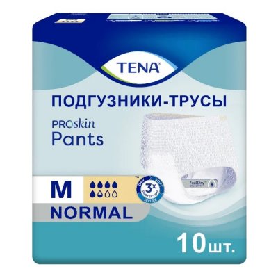 Купить tena (тена) подгузники-трусы, proskin pants normal размер м, 10 шт в Арзамасе