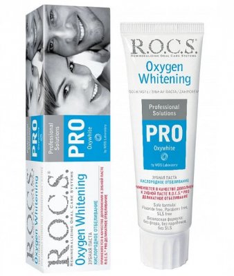 Купить рокс (r.o.c.s) зубная паста pro кислородное отбеливание, 60г в Арзамасе