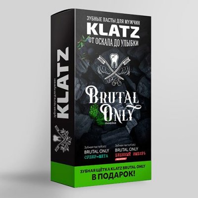 Купить klatz (клатц) набор для мужчин зубная паста мята 75мл+зубная паста имбирь 75мл+зубная щетка жесткая в Арзамасе