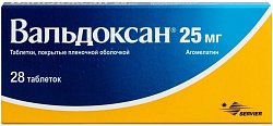 Купить вальдоксан, таблетки, покрытые пленочной оболочкой 25 мг, 28 шт в Арзамасе