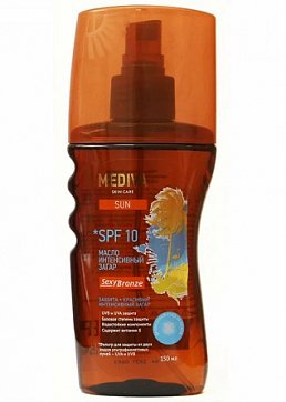 Mediva (Медива) Sun масло для интенсивного загара, 150мл SPF10
