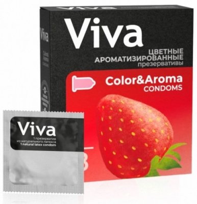 Купить viva (вива) презервативы ароматизированные цветные 3шт в Арзамасе
