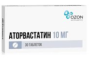 Купить аторвастатин, таблетки, покрытые пленочной оболочкой 10мг, 30 шт в Арзамасе