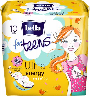 Купить bella (белла) прокладки for teens ultra energy супертонкие део 10 шт в Арзамасе