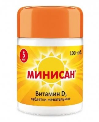 Купить витамин д3 минисан, таблетки жевательные 5мкг,100 шт бад в Арзамасе
