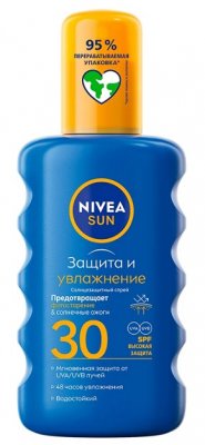 Купить nivea (нивея) sun спрей солнцезащитный защита и увлажнение, 200мл spf30 в Арзамасе
