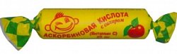 Купить аскорбиновая кислота с сахаром, таблетки со вкусом яблока, 10 шт бад в Арзамасе