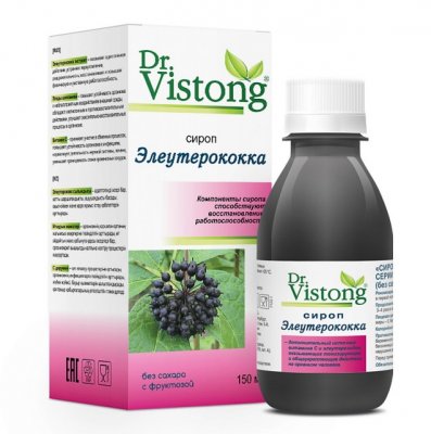 Купить dr vistong (др вистонг) сироп элеутерокка без сахара, флакон 150мл в Арзамасе
