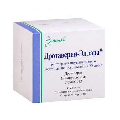 Купить дротаверин-эллара, раствор для внутривенного и внутримышечного введения 20мг/мл, ампулы 2мл, 25 шт в Арзамасе